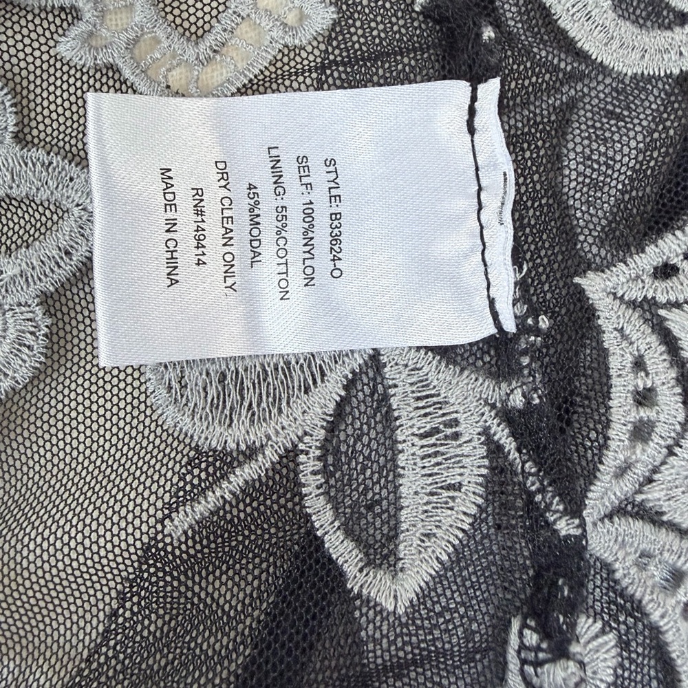 Johnny Was MAZZY BIAS SLIP DRESS V-Neck Black Gray Lined Patterned Maxi NWT XS - Picture 8 of 9
